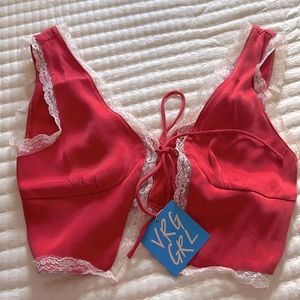 VRG GRL tie top.  New with tags.  Retails for $50